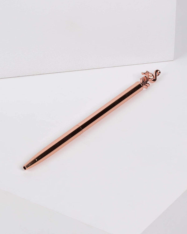 Rose Gold Flamingo Metal Pen | Accessories
