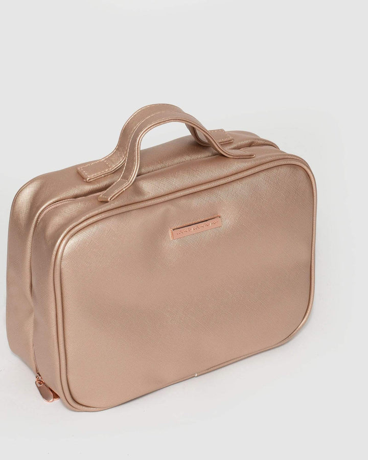 Rose Gold Fold Out Cosmetic Case | Cosmetic Cases