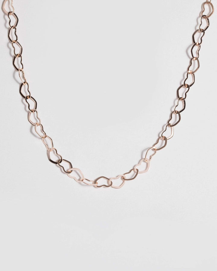 Rose Gold Heart Chain Link Necklace | Necklaces