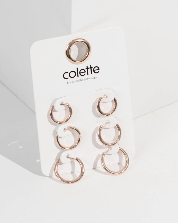Rose Gold Hoop Basics 4 Pack Earrings | Earrings