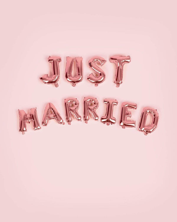 Rose Gold Just Married Balloons Decoration | Accessories