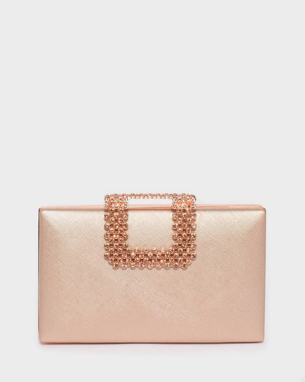 Colette by Colette Hayman Rose Gold Karima Crystal Clutch Bag