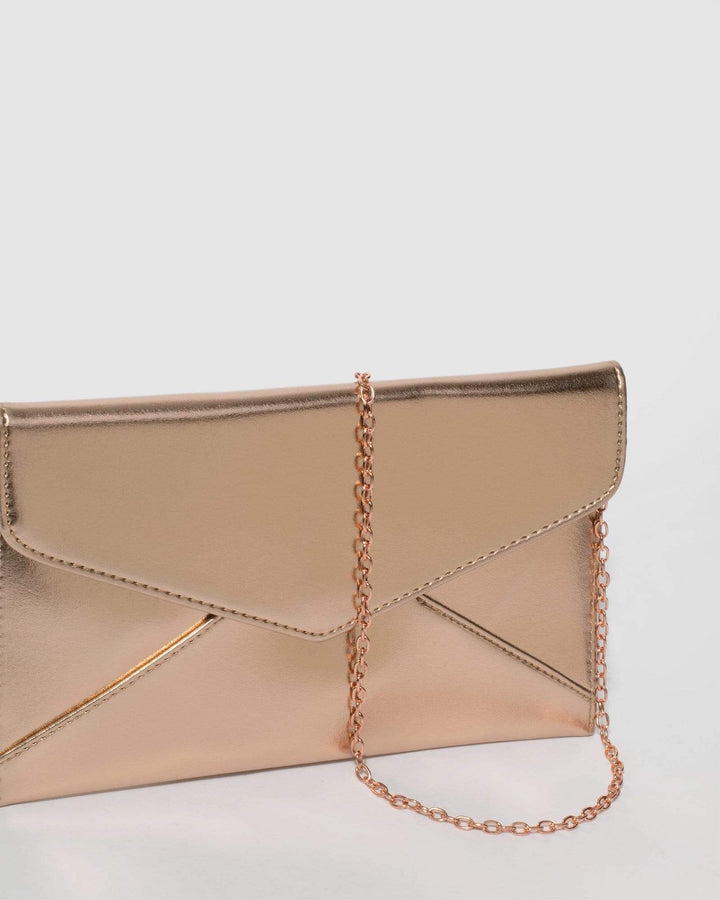 Rose Gold Kelly Envelope Clutch Bag | Clutch Bags
