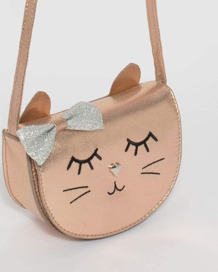 Rose Gold Kids Kitty Cat Crossbody Bag | Crossbody Bags