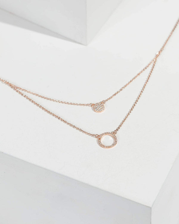 Rose Gold Layered Circles Necklace | Necklaces