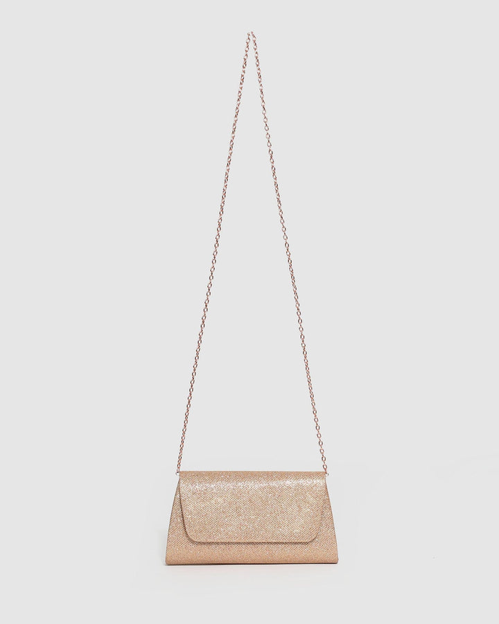 Rose Gold Leaha Evening Clutch Bag | Clutch Bags