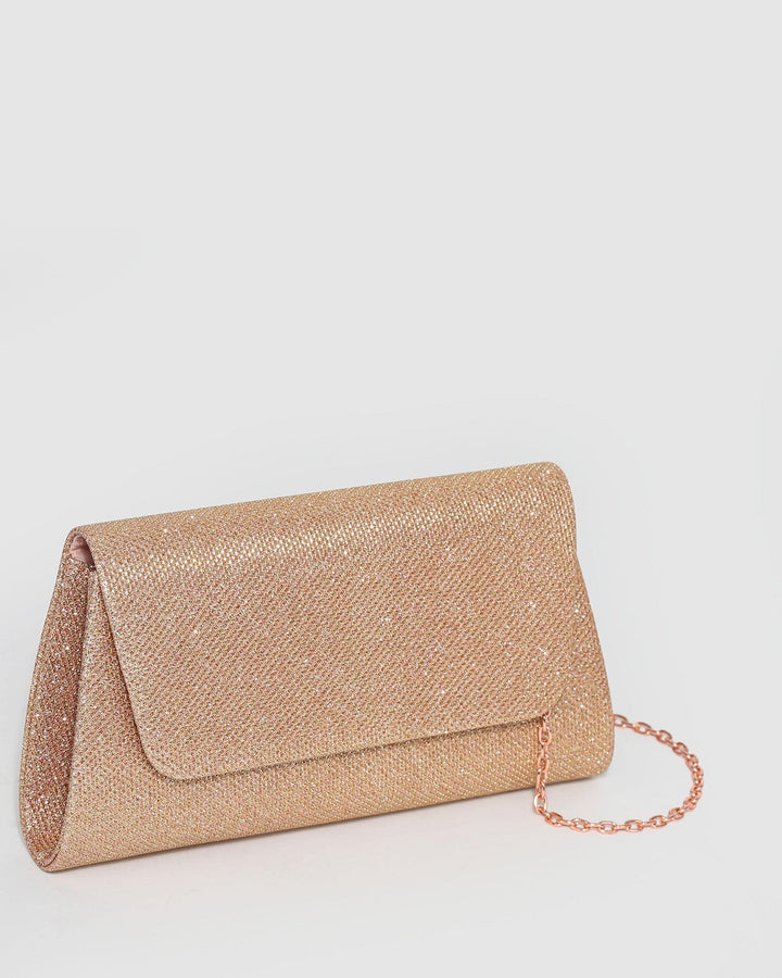 Rose Gold Leaha Evening Clutch Bag | Clutch Bags