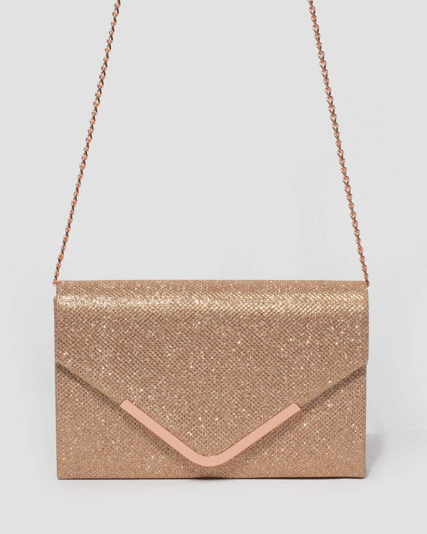 Rose Gold Lila Envelope Clutch Bag | Clutch Bags