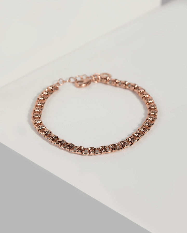 Rose Gold Linked Chain Bracelet | Wristwear