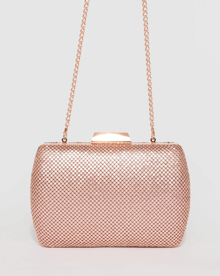 Rose Gold Marley Hardcase Clutch Bag | Clutch Bags