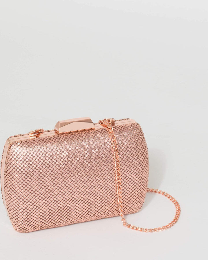 Rose Gold Marley Hardcase Clutch Bag | Clutch Bags