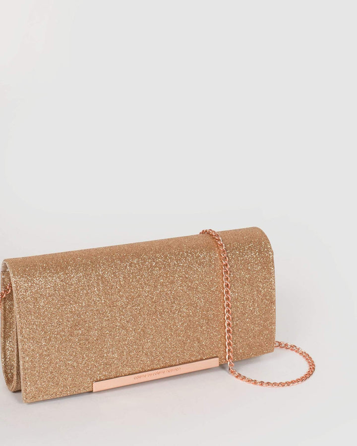 Rose Gold Meghan Bar Clutch Bag | Clutch Bags