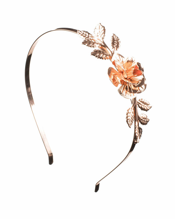 Rose Gold Metal Floral Headband | Hair Accessories