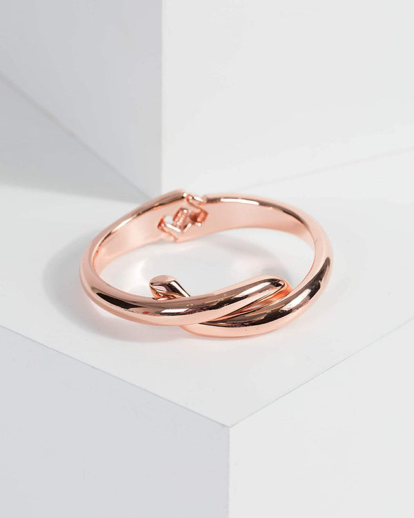 Rose Gold Metal Twist Cuff Clamp | Wristwear
