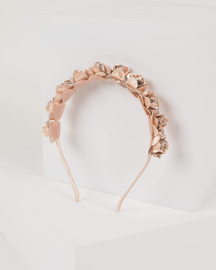 Rose Gold Mini Roses Headband | Hair Accessories