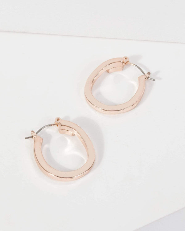 Rose Gold Mini Twist Hoop Earrings | Earrings