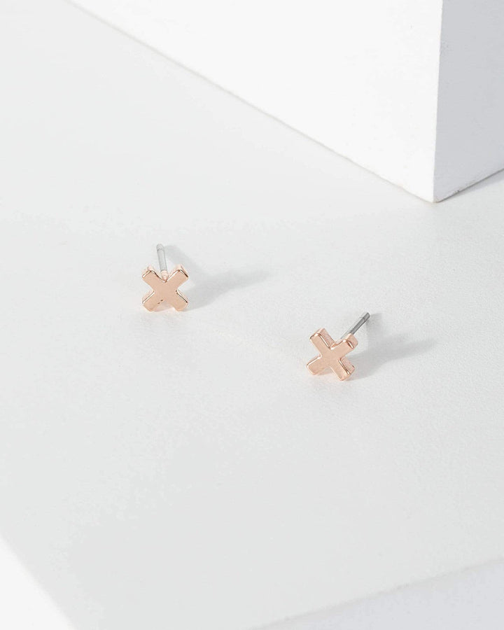 Rose Gold Mini X Stud Earrings | Earrings