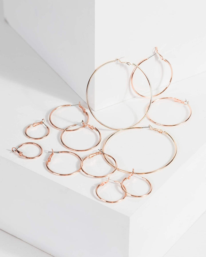 Rose Gold Mixed Size Hoop Pack | Earrings