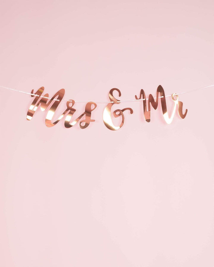 Rose Gold Mr And Mrs Metallic Hanging Sign | Accessories
