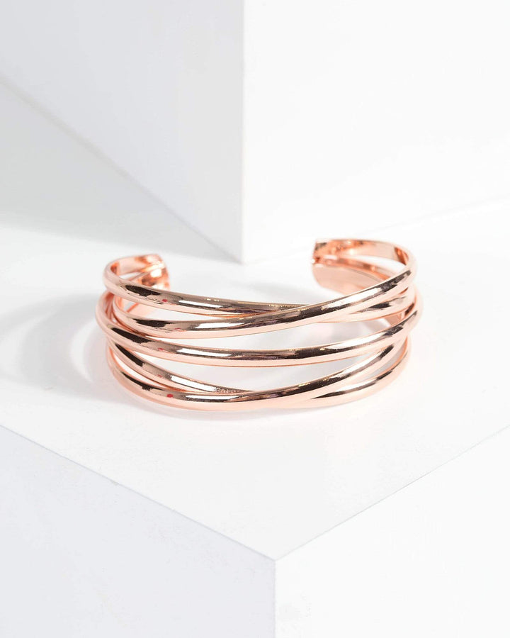 Rose Gold Multi Band Cuff | Wristwear