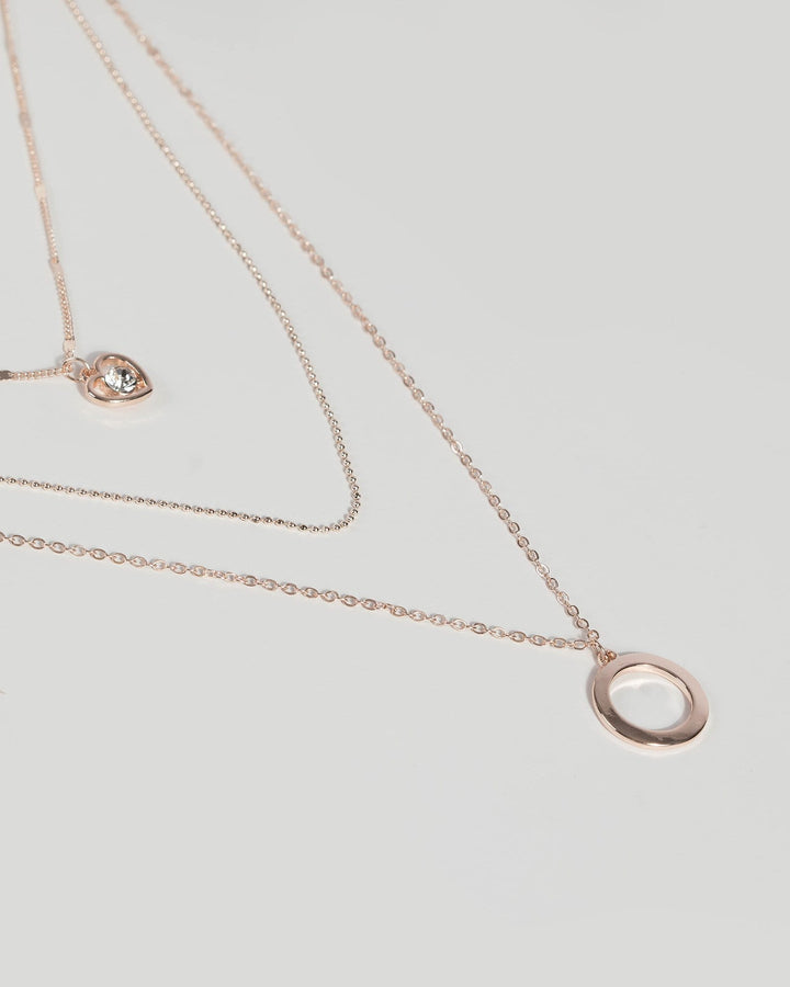 Rose Gold Multi Heart Pendant Necklace | Necklaces