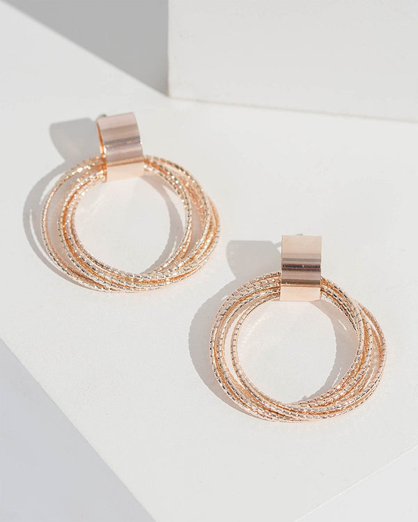 Colette by Colette Hayman Rose Gold Multi Loops Drop Earrings