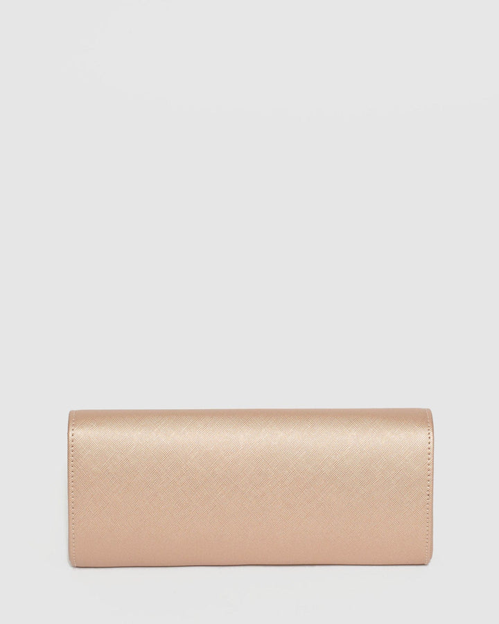 Rose Gold Nolene Plain Clutch Bag | Clutch Bags