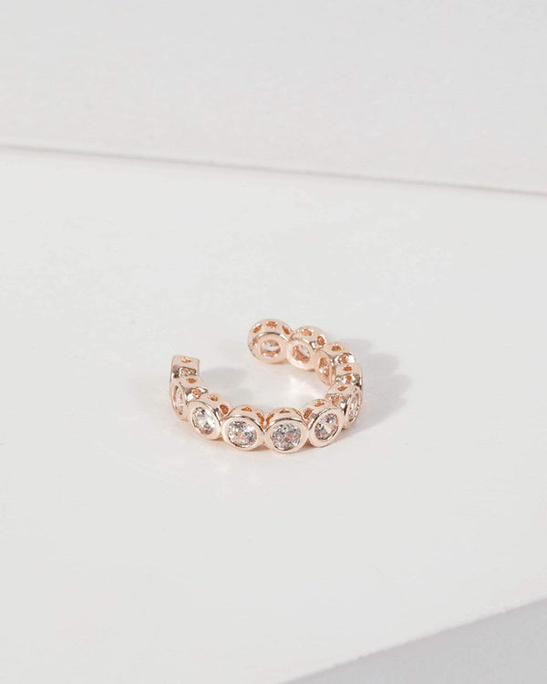 Rose Gold Pave Fine Ear Cuff | Earrings