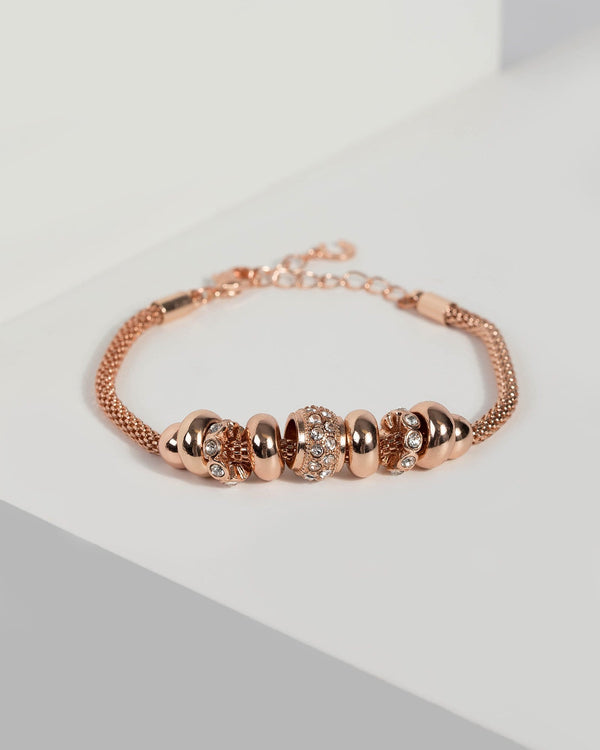 Rose Gold Rope Mini Pendant Bracelet | Wristwear