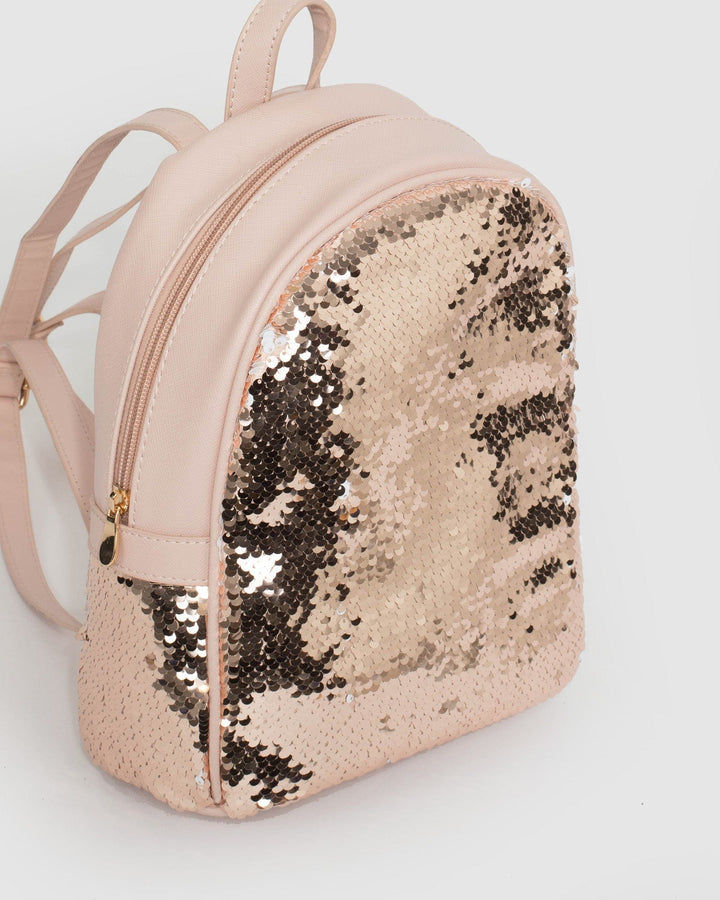 Rose Gold Sequin Kids Backpack - Main Image