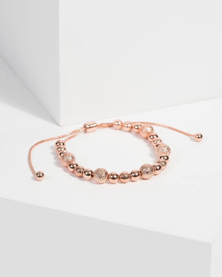Rose Gold Stardust Beaded Toggle Bracelet | Wristwear