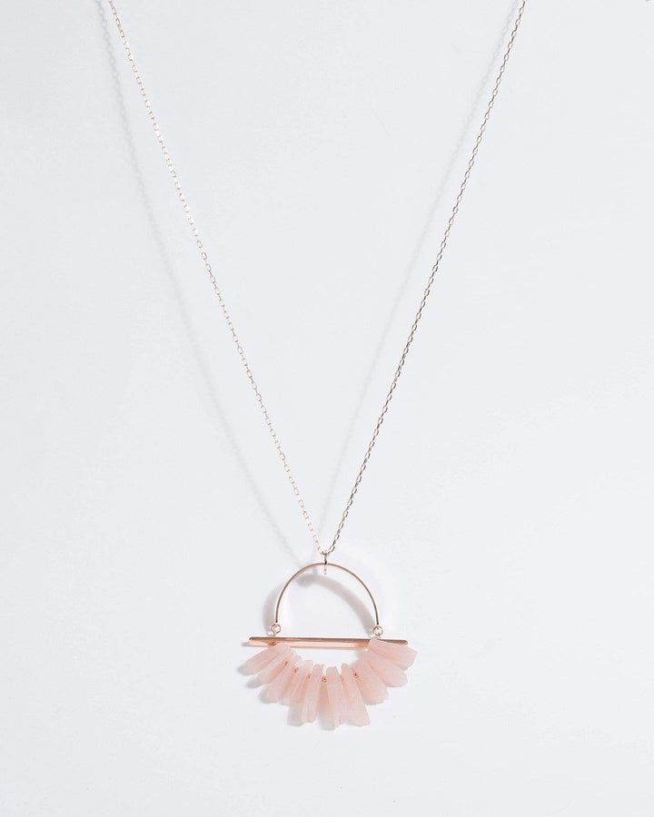 Rose Gold Stone Shard Long Necklace | Necklaces