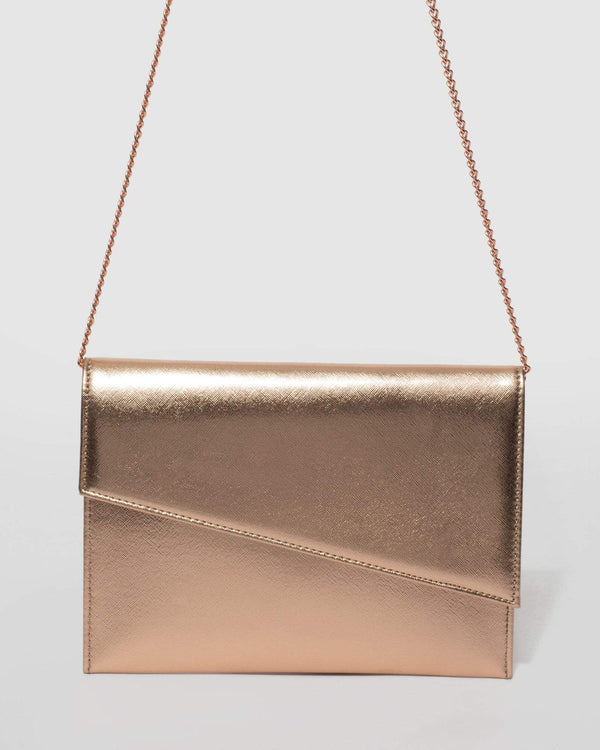 Rose Gold Tanesha Clutch Bag | Clutch Bags
