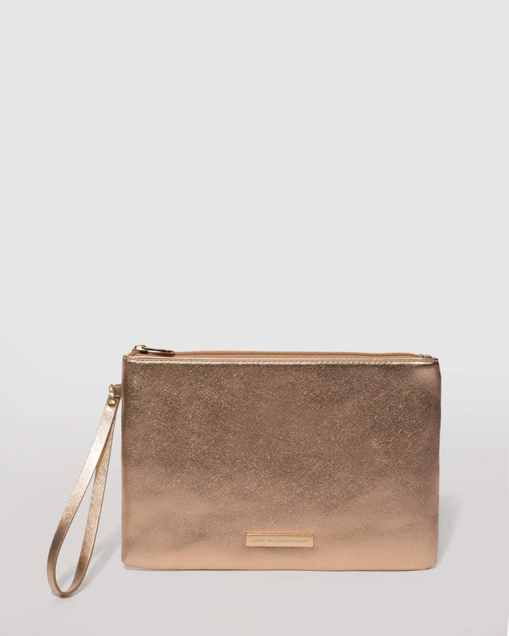 Rose Gold Tasha Wristlet Clutch Bag | Clutch Bags