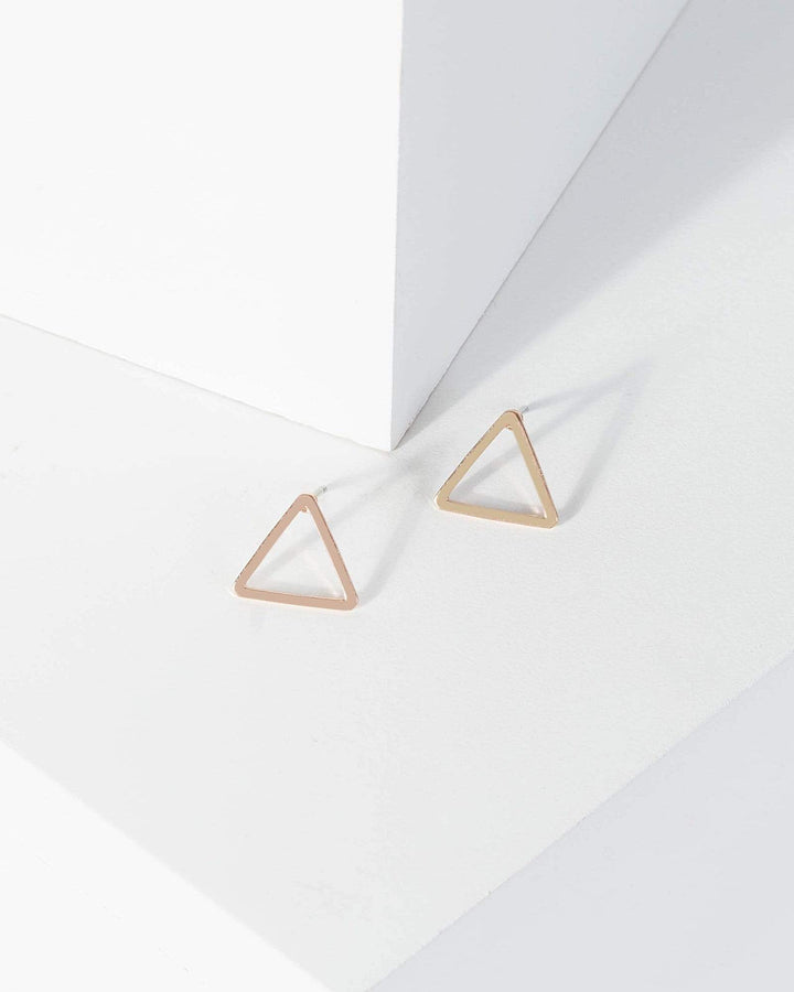 Rose Gold Triangle Stud Earrings | Earrings