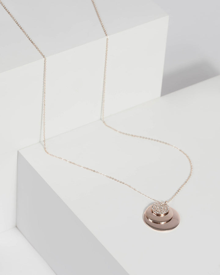 Rose Gold Triple Pendant Necklace | Necklaces