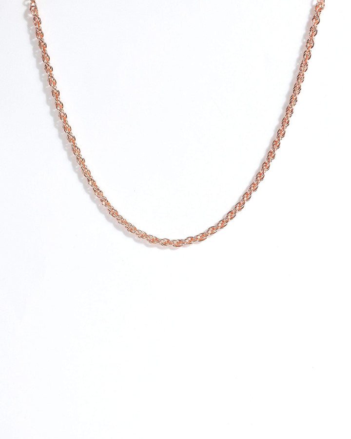 Rose Gold Twist Chain Necklace | Necklaces