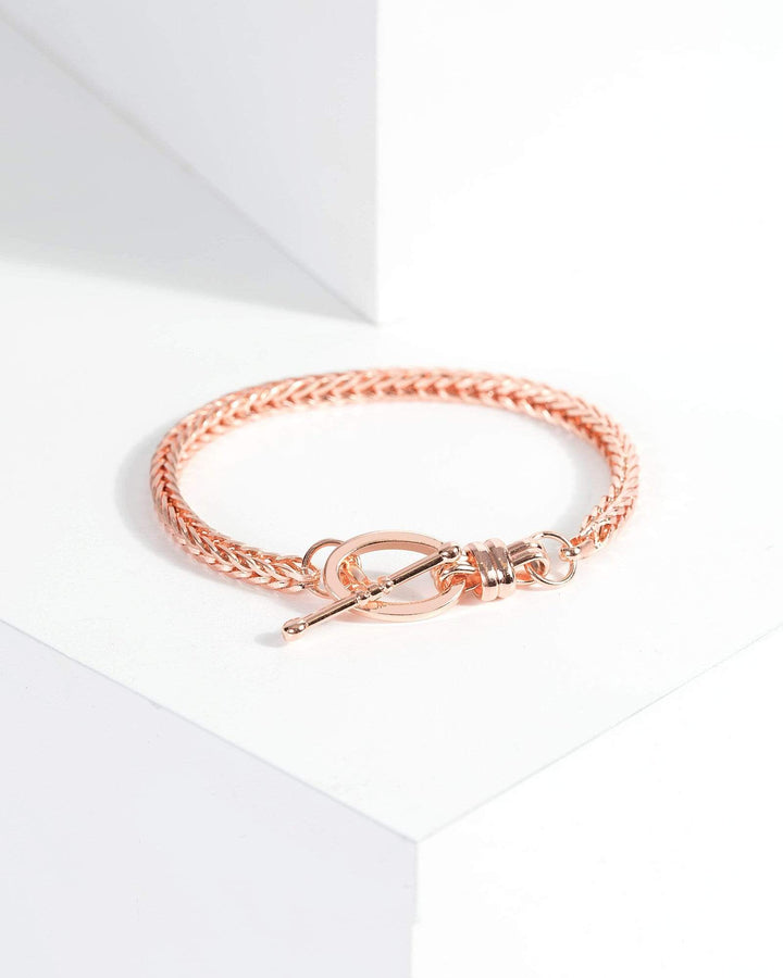 Rose Gold Wheat Chain Design Bracelet | Wristwear