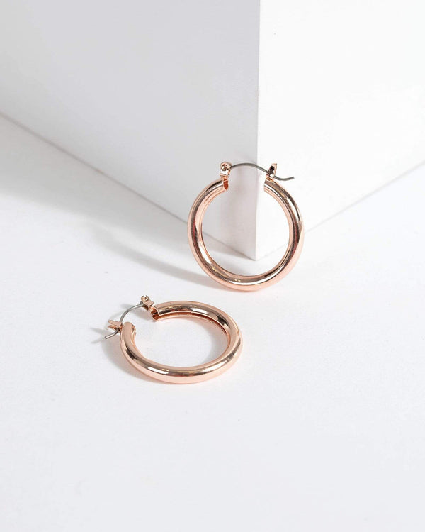 Rose Gold Wide Hoop Earrings | Earrings