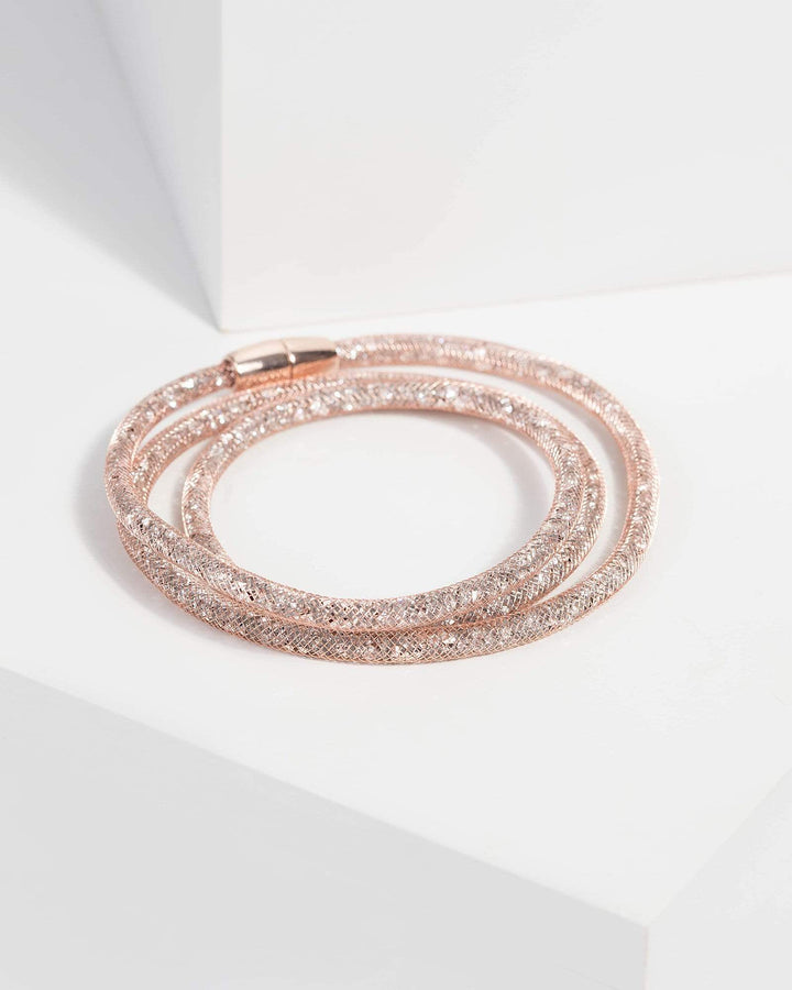 Rose Gold Wrap Diamante Bracelet | Wristwear