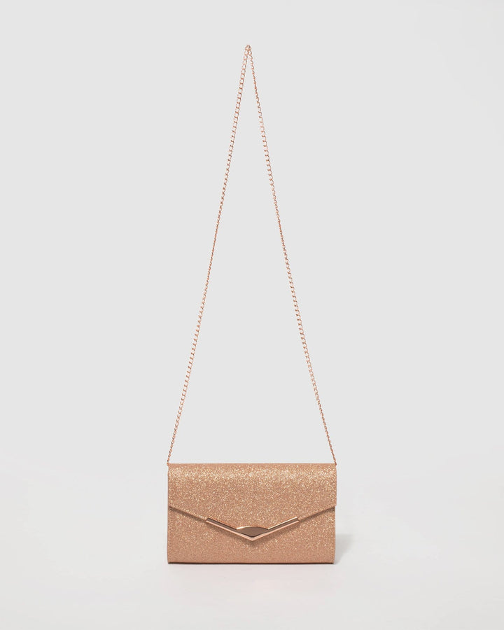 Rose Gold Zaylee Clutch Bag | Clutch Bags