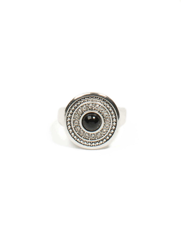 Colette by Colette Hayman Round Black Stone Pave Circle Ring - Large