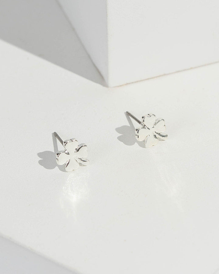 Silver 4 Leaf Clover Stud Earrings | Earrings