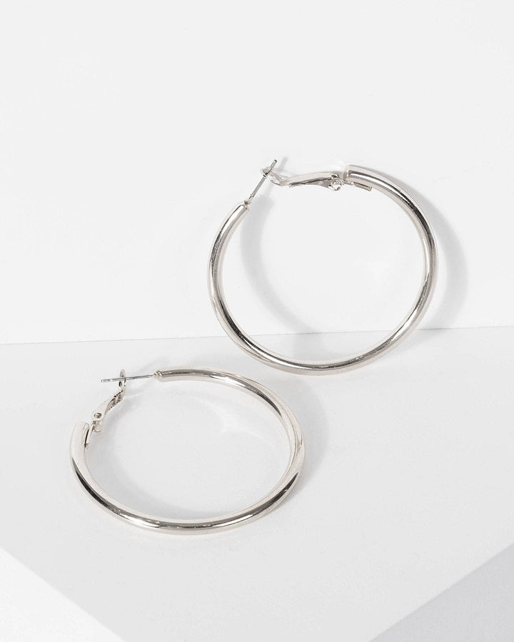 Silver 45mm Chunky Hoop Earrings | Earrings