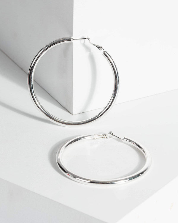 Silver 60mm Round Hoop | Earrings