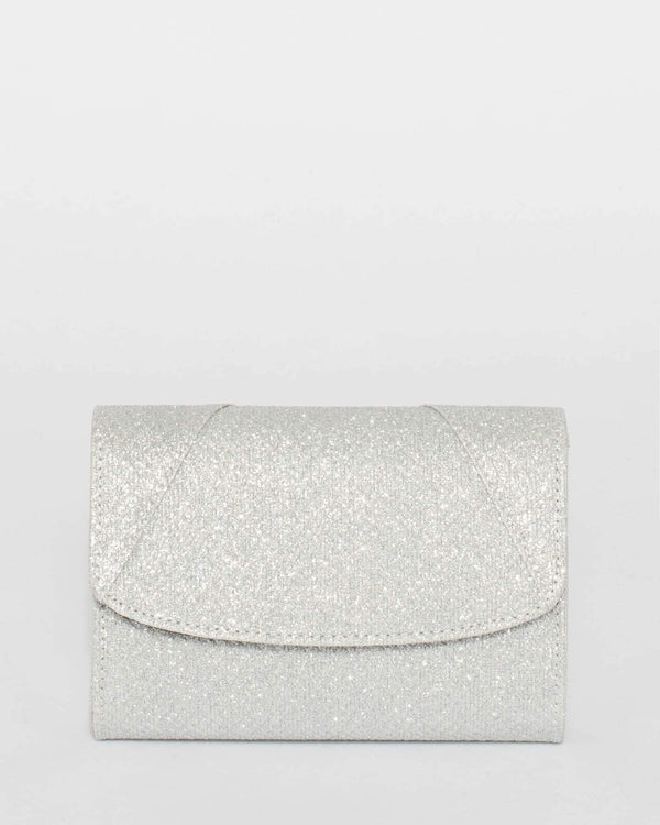 Silver Alison Flap Clutch Bag | Clutch Bags