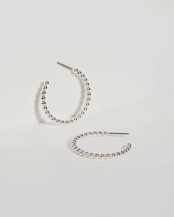 Silver Ball Hoop Earrings | Earrings