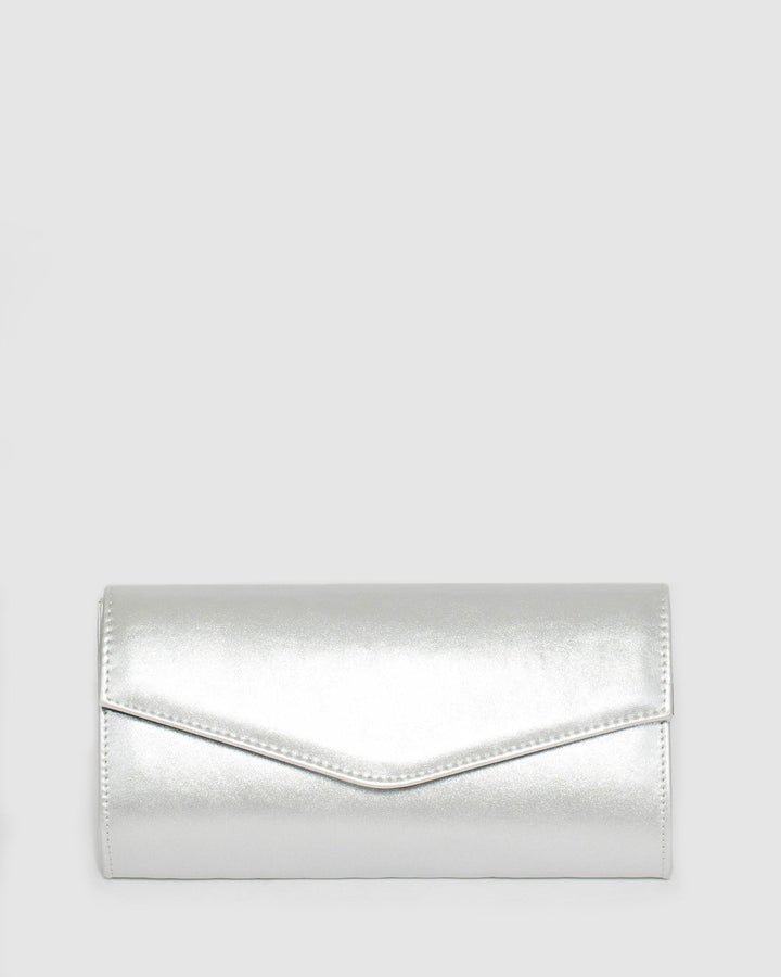 Silver Breena Envelope Clutch Bag | Clutch Bags