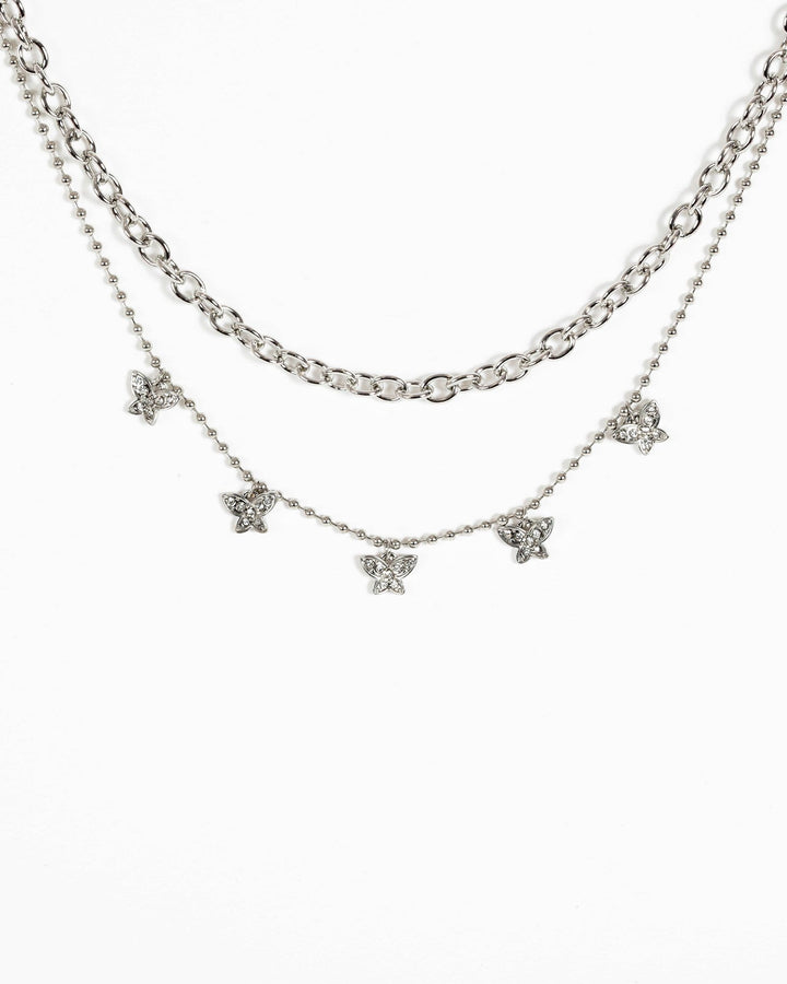 Silver Butterfly Ball Chain Necklace | Necklaces
