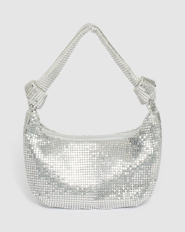 Colette by Colette Hayman Silver Callista Chainmail Sling Shoulder Bag